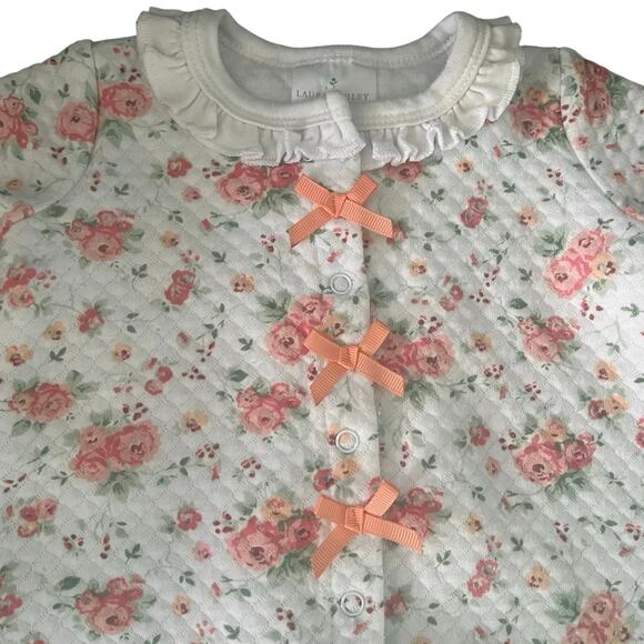 Laura Ashley | Baby Girls Pink & White Floral Print Sleeper | Size 0-3 Mos - Picture 3 of 9